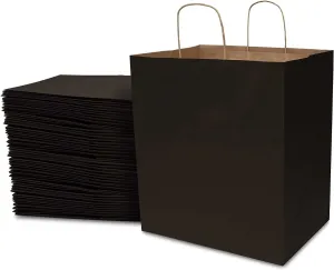 14x10x16.75 Black Paper Bags with Handles