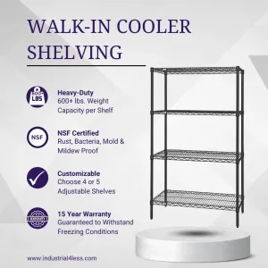 36" x 60" Walk In Cooler and Freezer Wire Shelving Unit