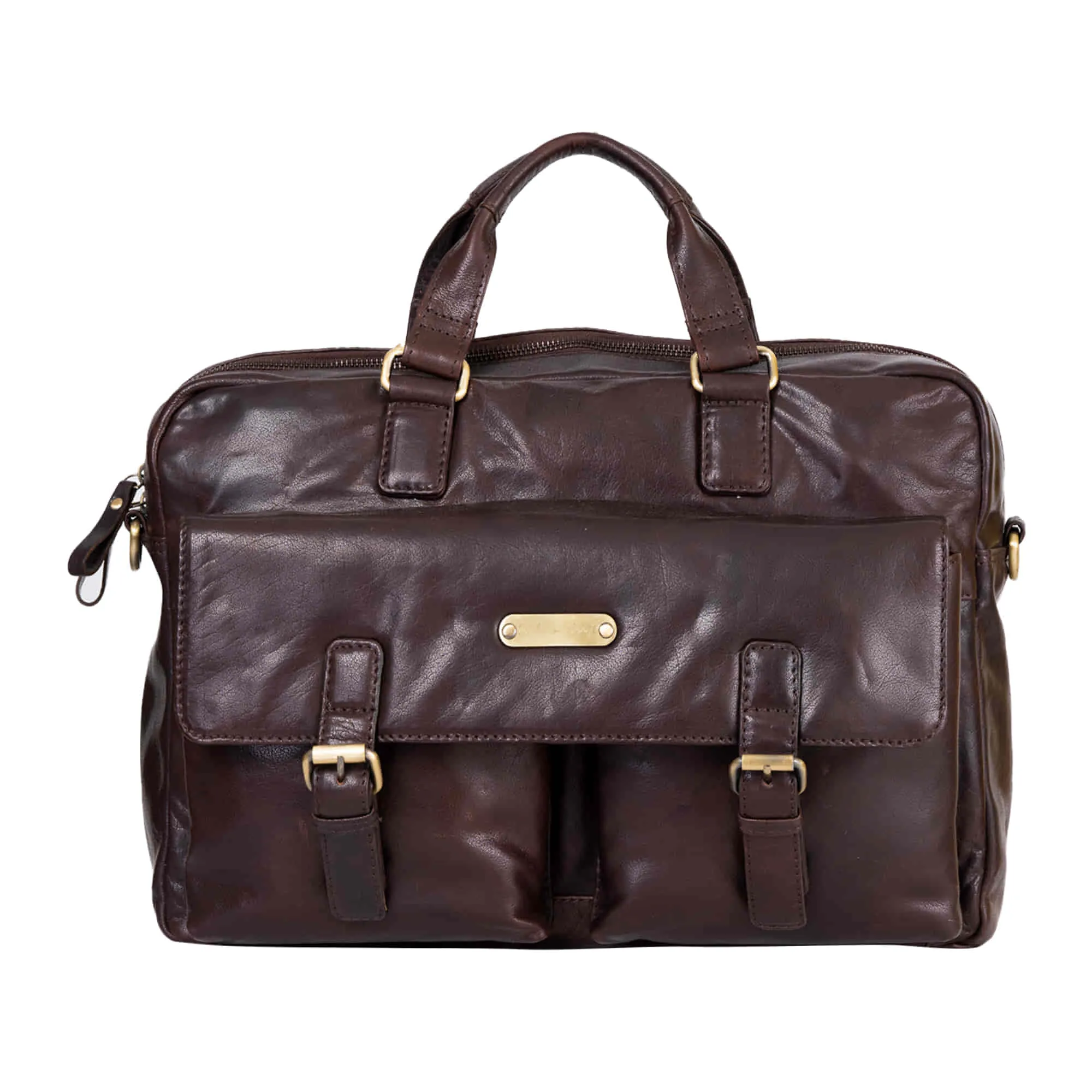 392500 Messenger Bag in Full Grain Dark Brown Vintage Leather | Style n Craft