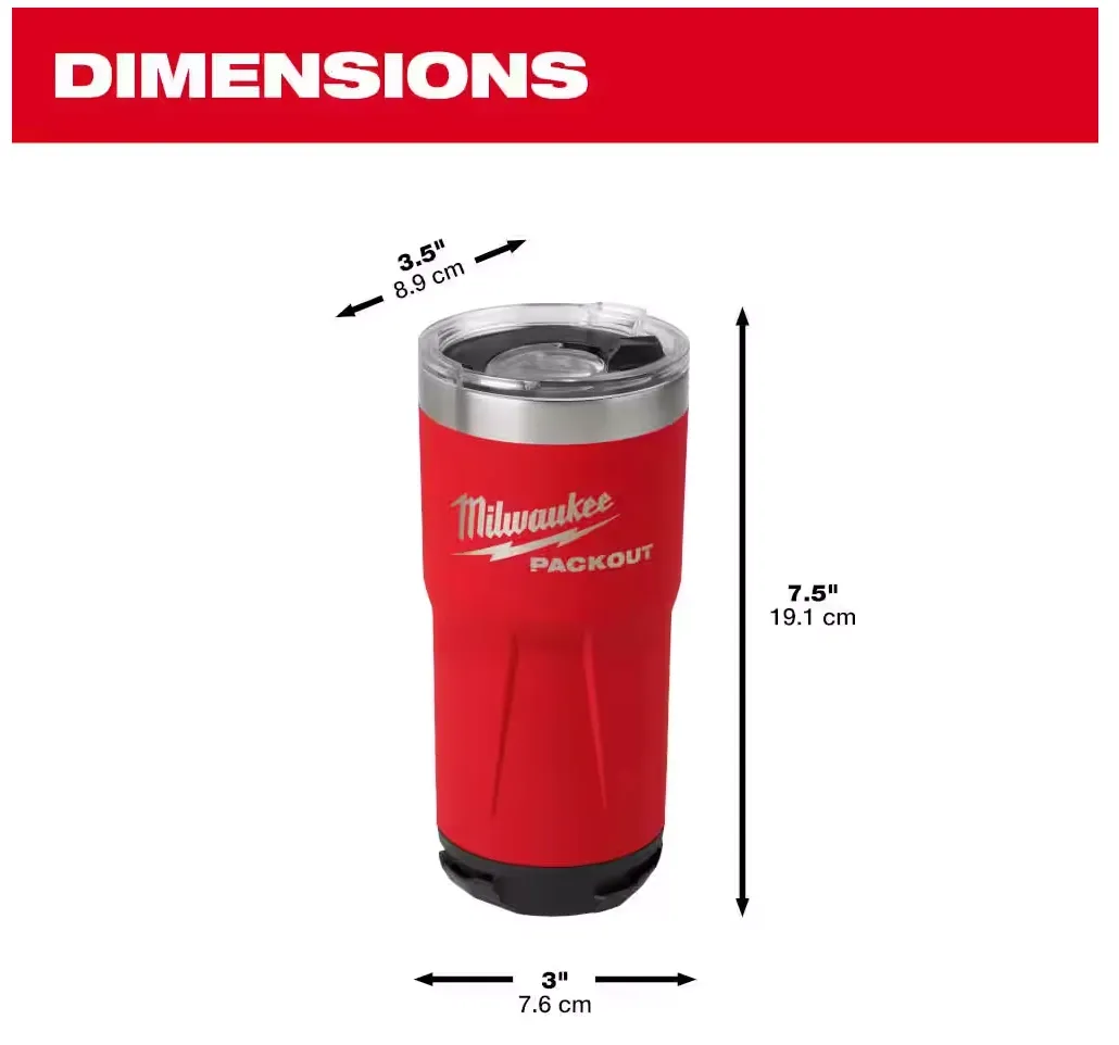 48-22-8392R Milwaukee PACKOUT 20oz Tumbler - Red