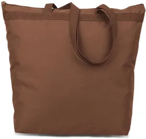 600 denier polyester large tote - brown Case of 48