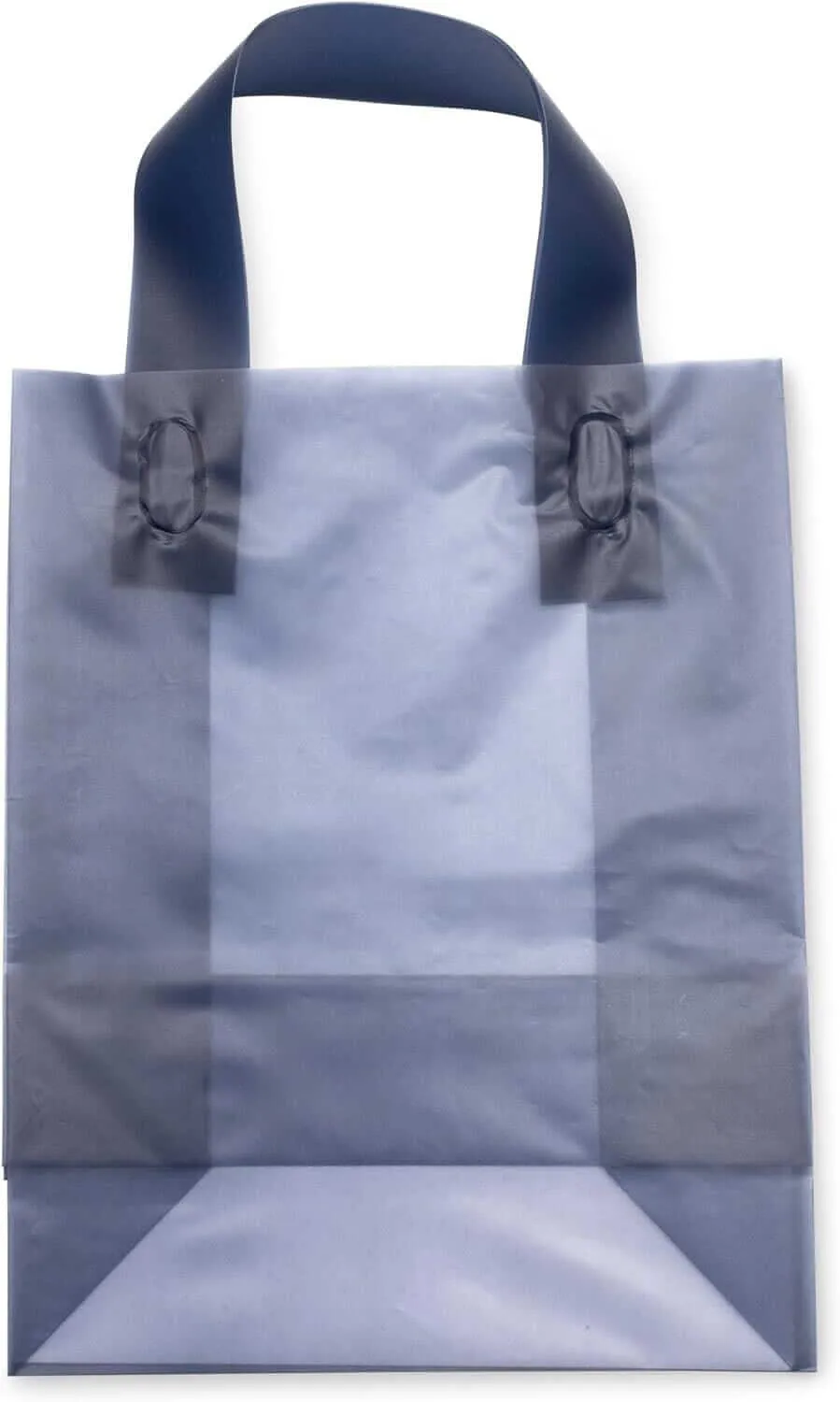 8x4x10 Small Frosted Navy Blue Plastic Bags with Handles