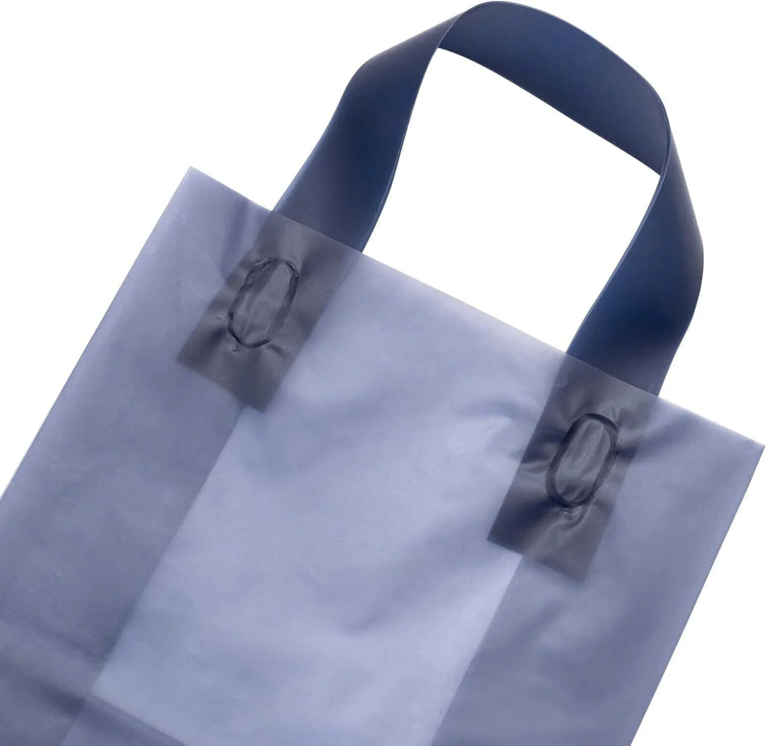 8x4x10 Small Frosted Navy Blue Plastic Bags with Handles