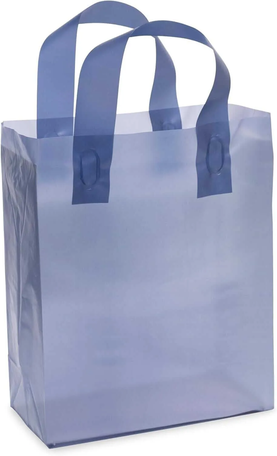 8x4x10 Small Frosted Navy Blue Plastic Bags with Handles