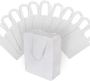 8x4x10 Small White Sewn Reusable Fabric Bags