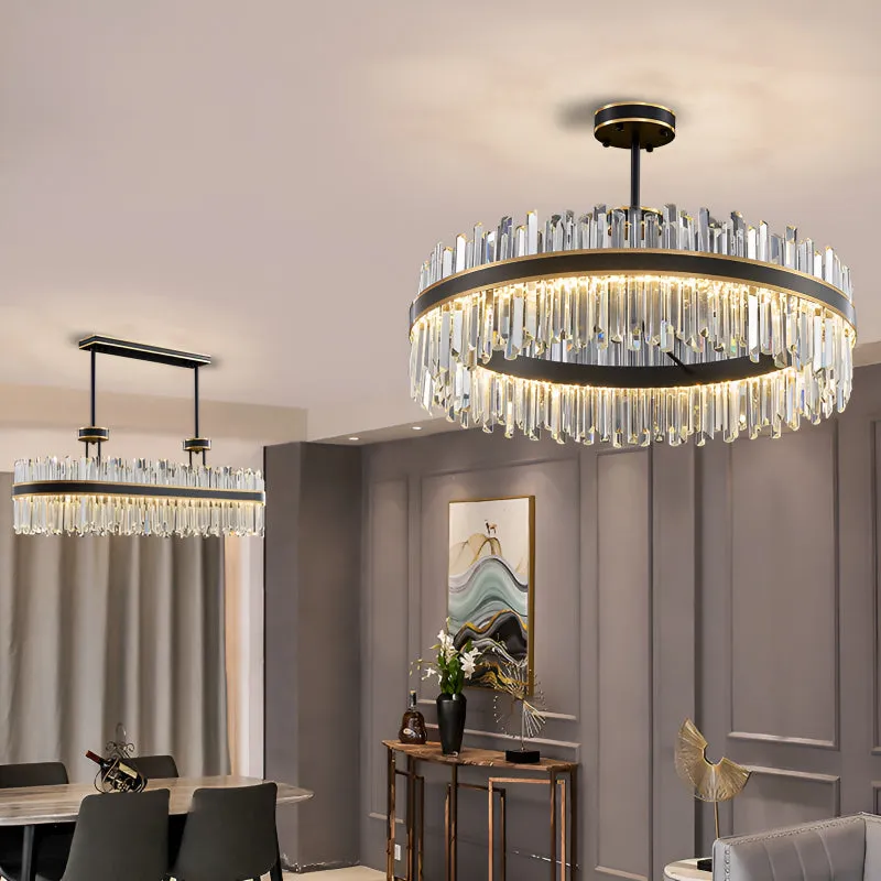 Ahrntal | Luxury Oval Crystal LED Chandelier for Dining room