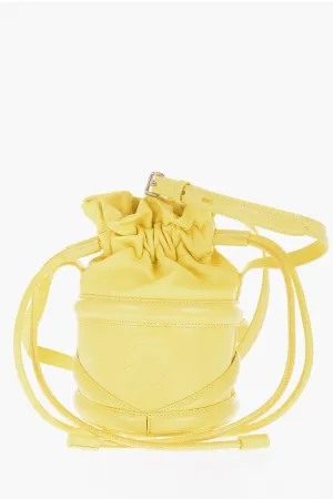 Alexander McQueen Leather Bucket Bag with Embossed Logo Unica One size