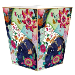 Ancient Tobacco Leaf Wastepaper Basket and Optional Tissue Box Cover