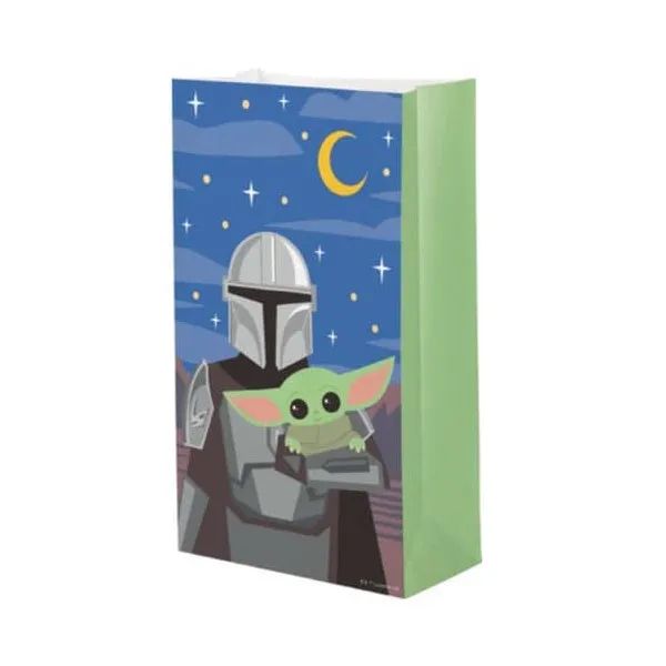 Baby Yoda & The Mandalorian Paper Loot Bags - 8 Pkt