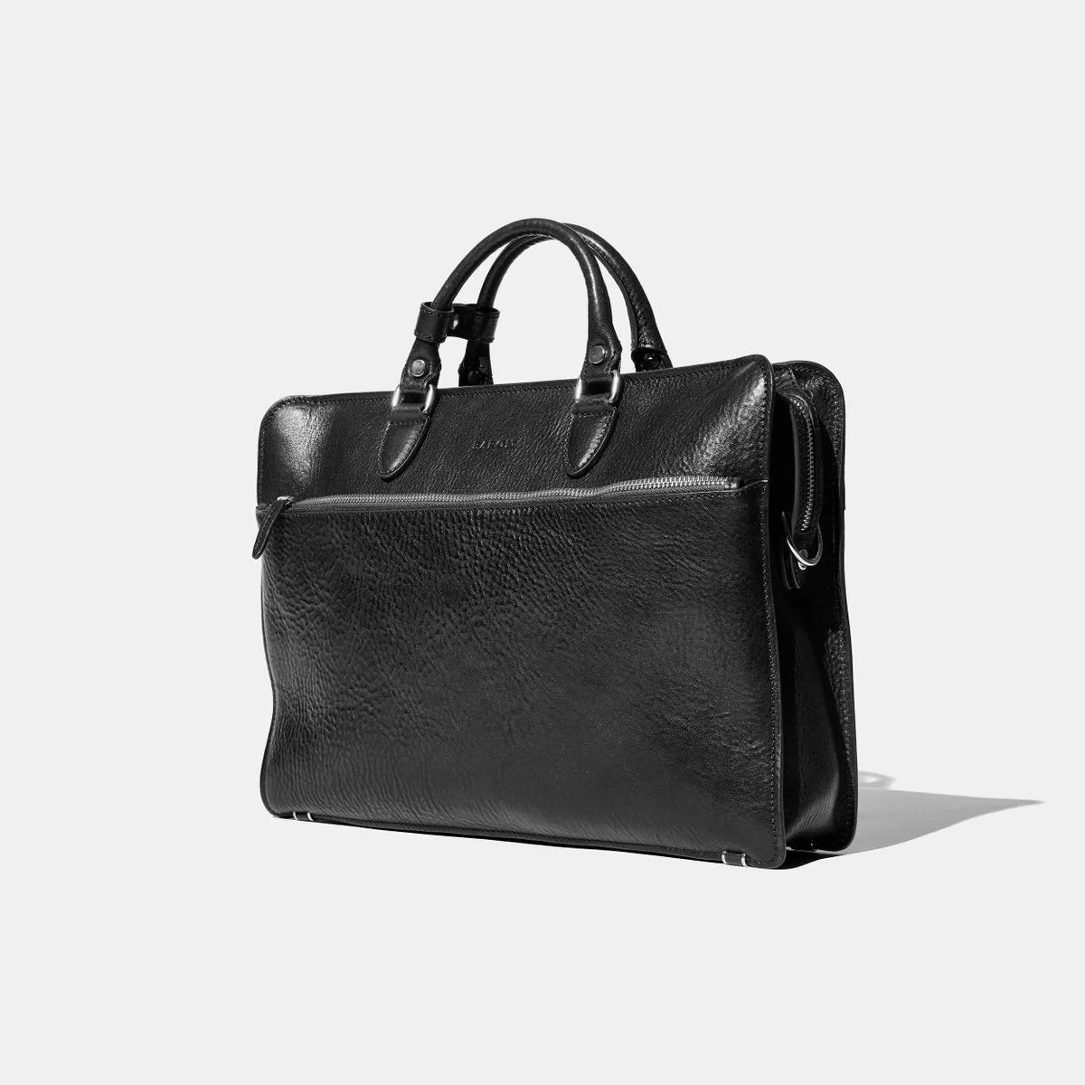 Baron - Zip Briefcase BLACK GRAIN LEATHER