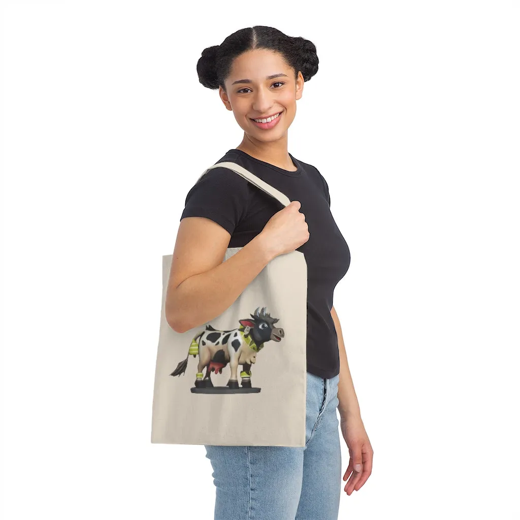 Black Cow Canvas Tote Bag