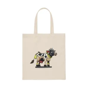 Black Cow Canvas Tote Bag