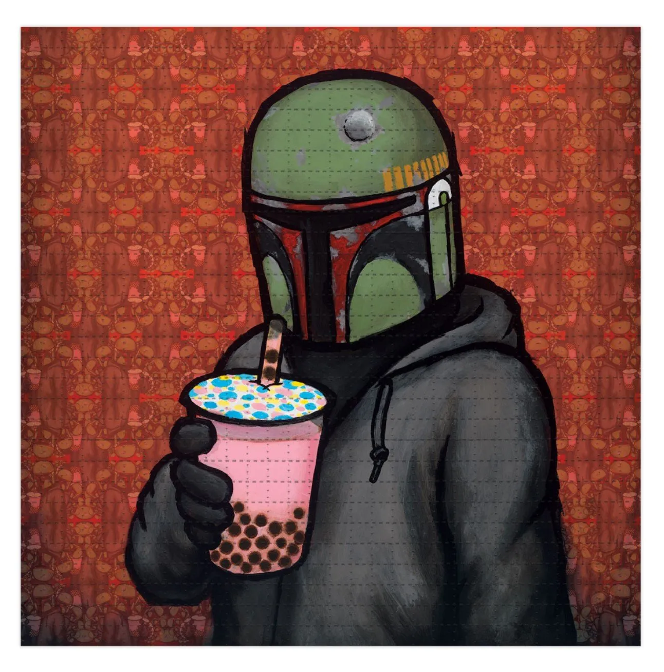 Boba Something In The Tea Blotter Paper Archival Print by Luke Chueh