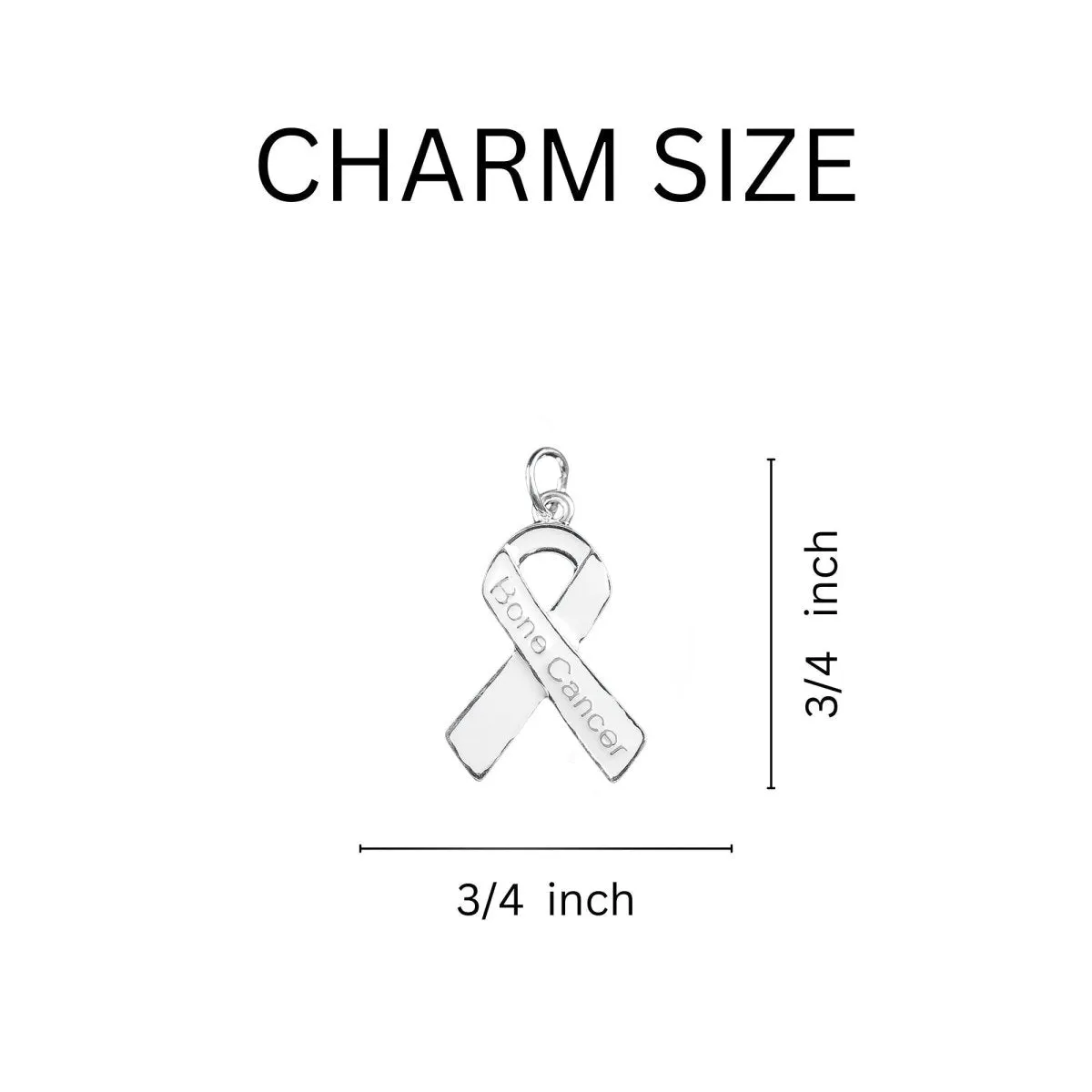 Bone Cancer White Ribbon Hanging Charms