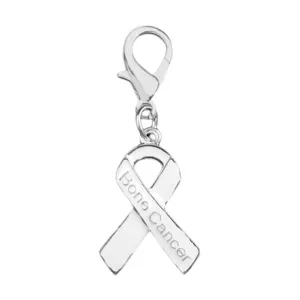 Bone Cancer White Ribbon Hanging Charms