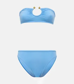 Bottega Veneta bandeau bikini, blue