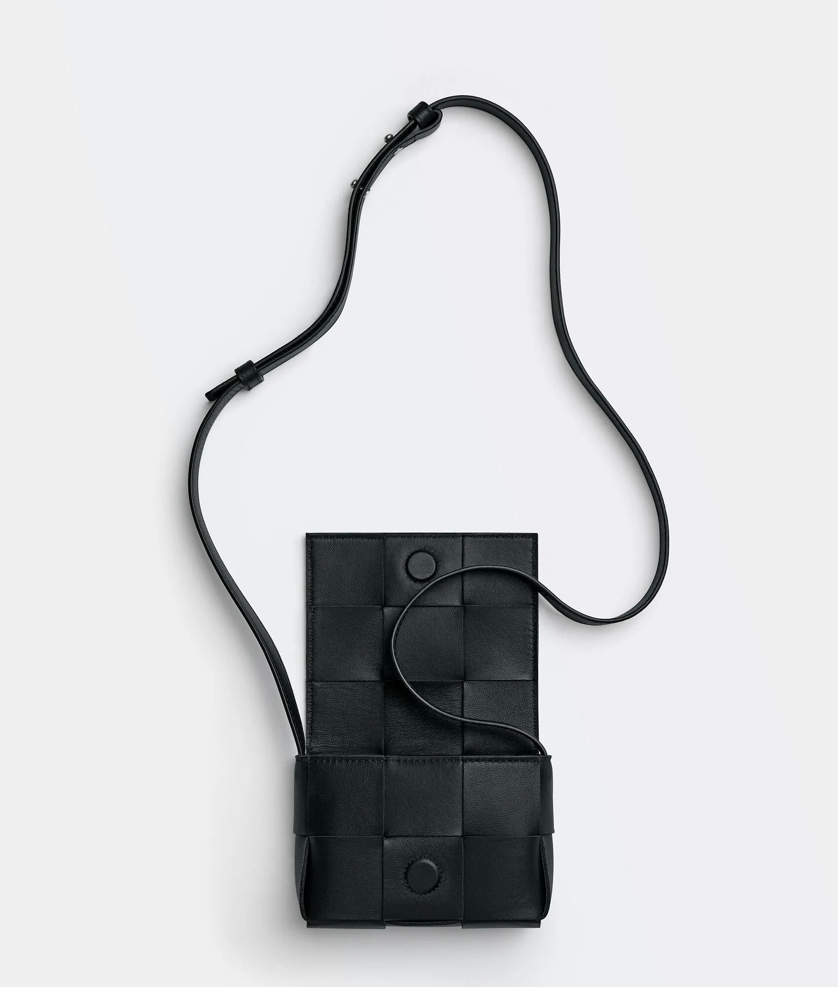 Bottega Veneta Cassette Leather Crossbody Black