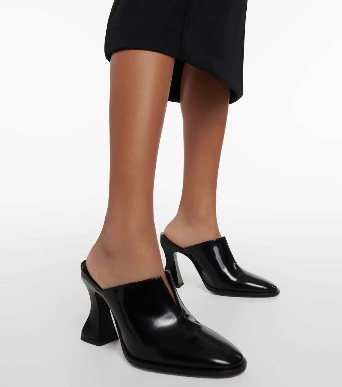 Bottega Veneta cha-cha leather mules, black