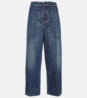 Bottega Veneta High Rise Wide Leg Jeans, Blue