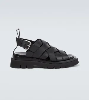 Bottega Veneta logo sandals, black