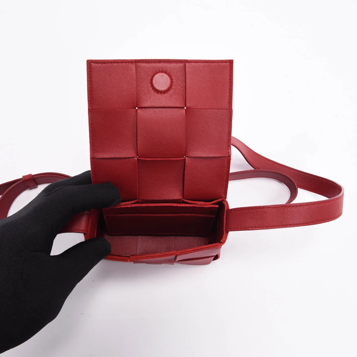 Bottega Veneta Red Intrecciato Candy Cassette Bag