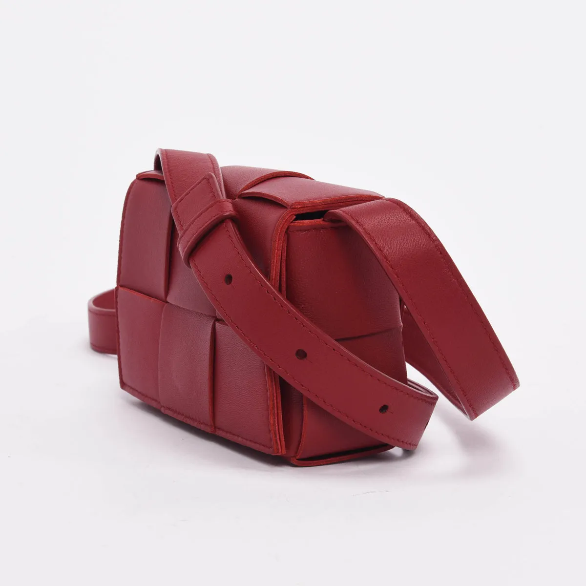 Bottega Veneta Red Intrecciato Candy Cassette Bag