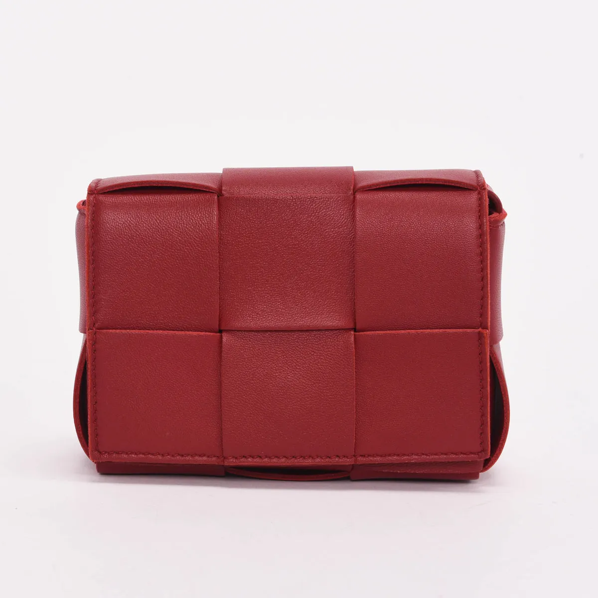 Bottega Veneta Red Intrecciato Candy Cassette Bag