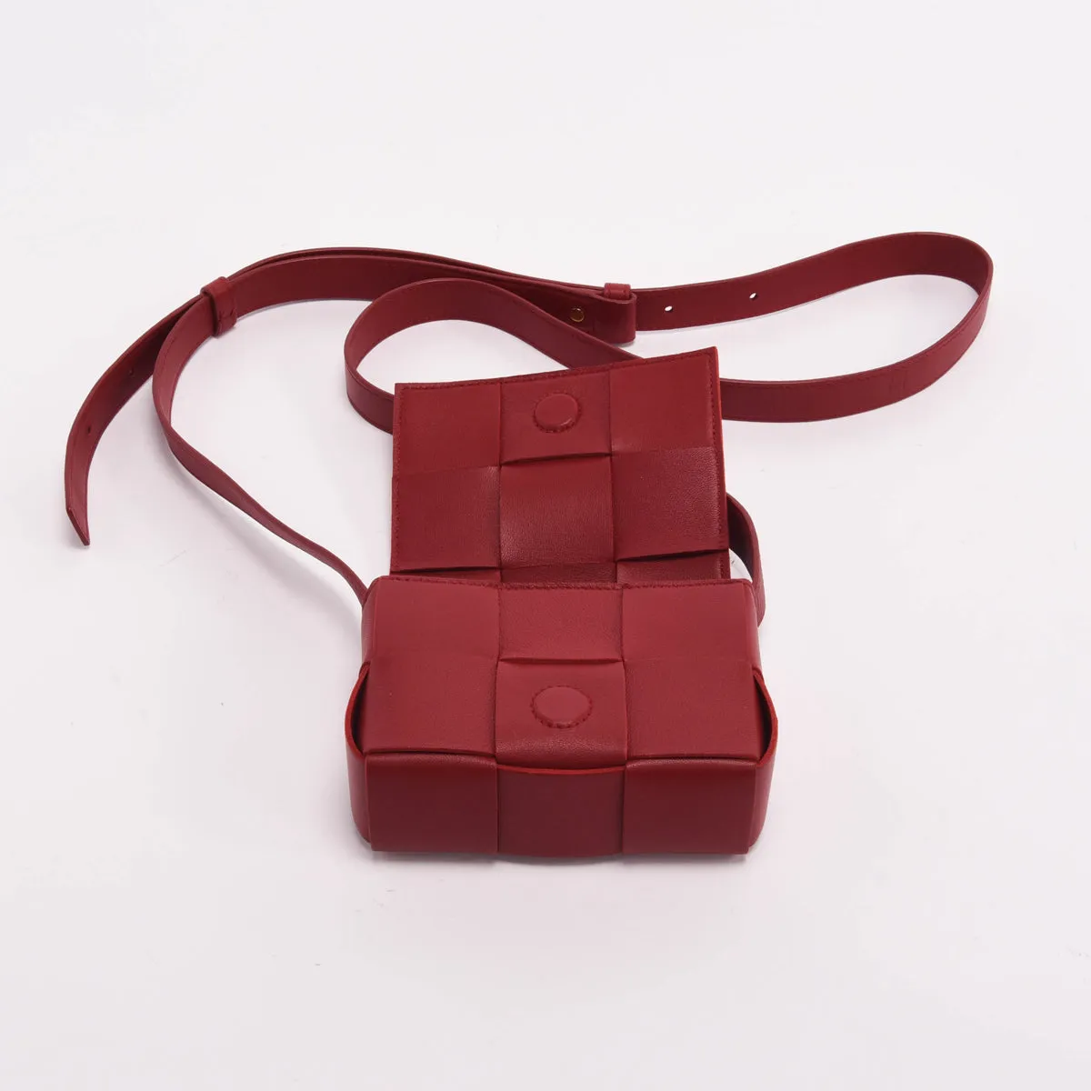 Bottega Veneta Red Intrecciato Candy Cassette Bag