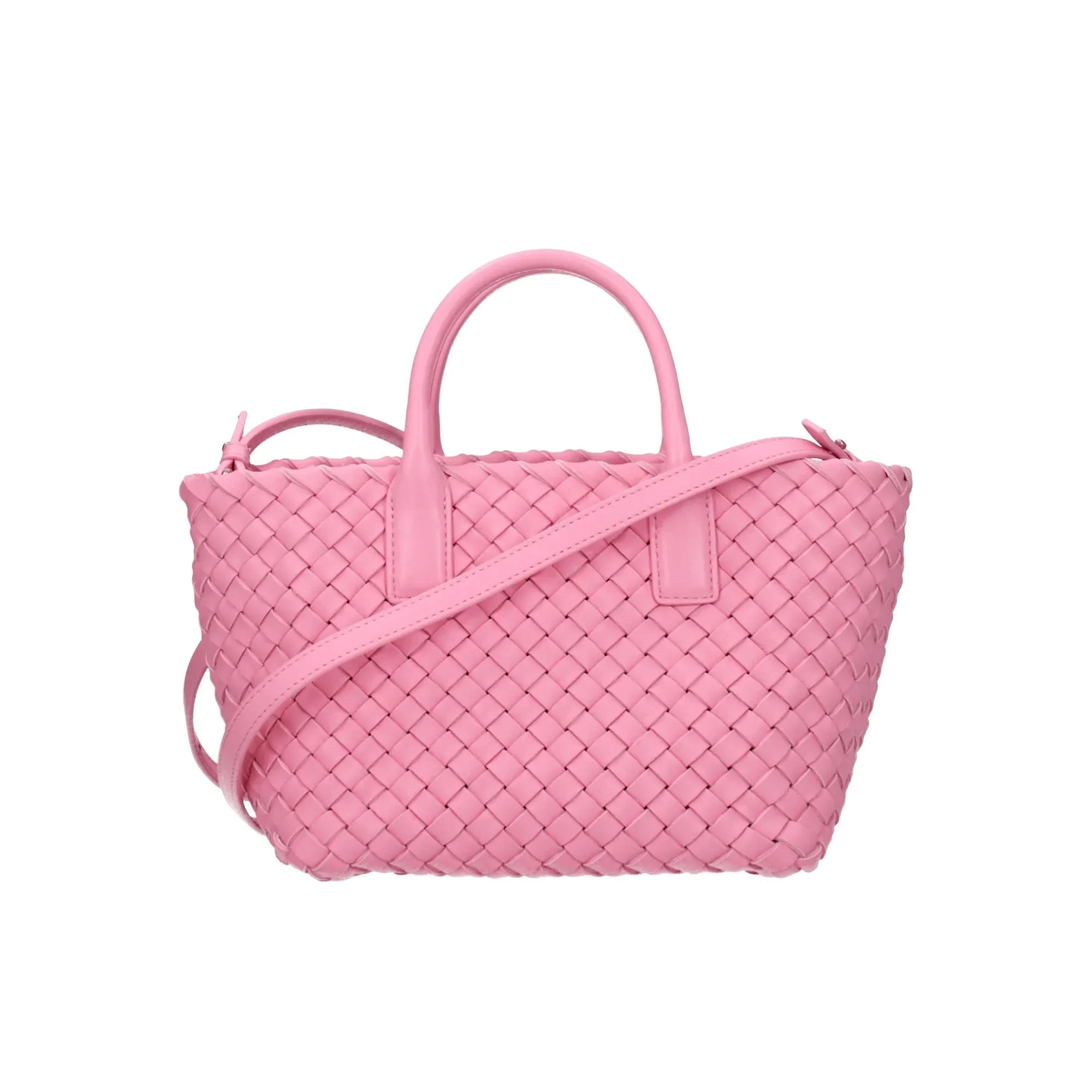 Bottega Veneta Top Handle Handbag Women Leather Pink