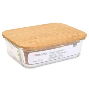 Brabantia Pure Oven Dish Storage Box Glass With Bamboo Lid 1000ml