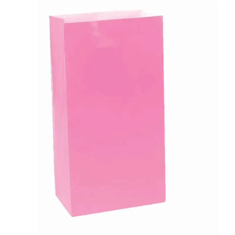 Bright Pink Party Bags 13cm x 25cm - 12 Pkt