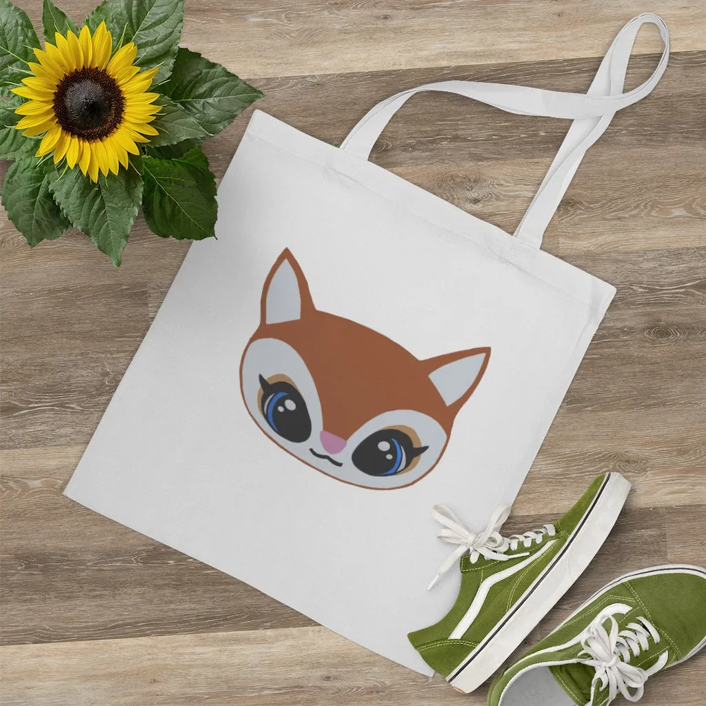 Brown Deer Head Tote Bag