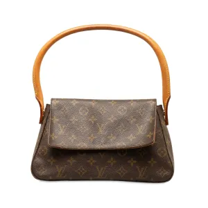 Brown Louis Vuitton Monogram Looping Mini Shoulder Bag