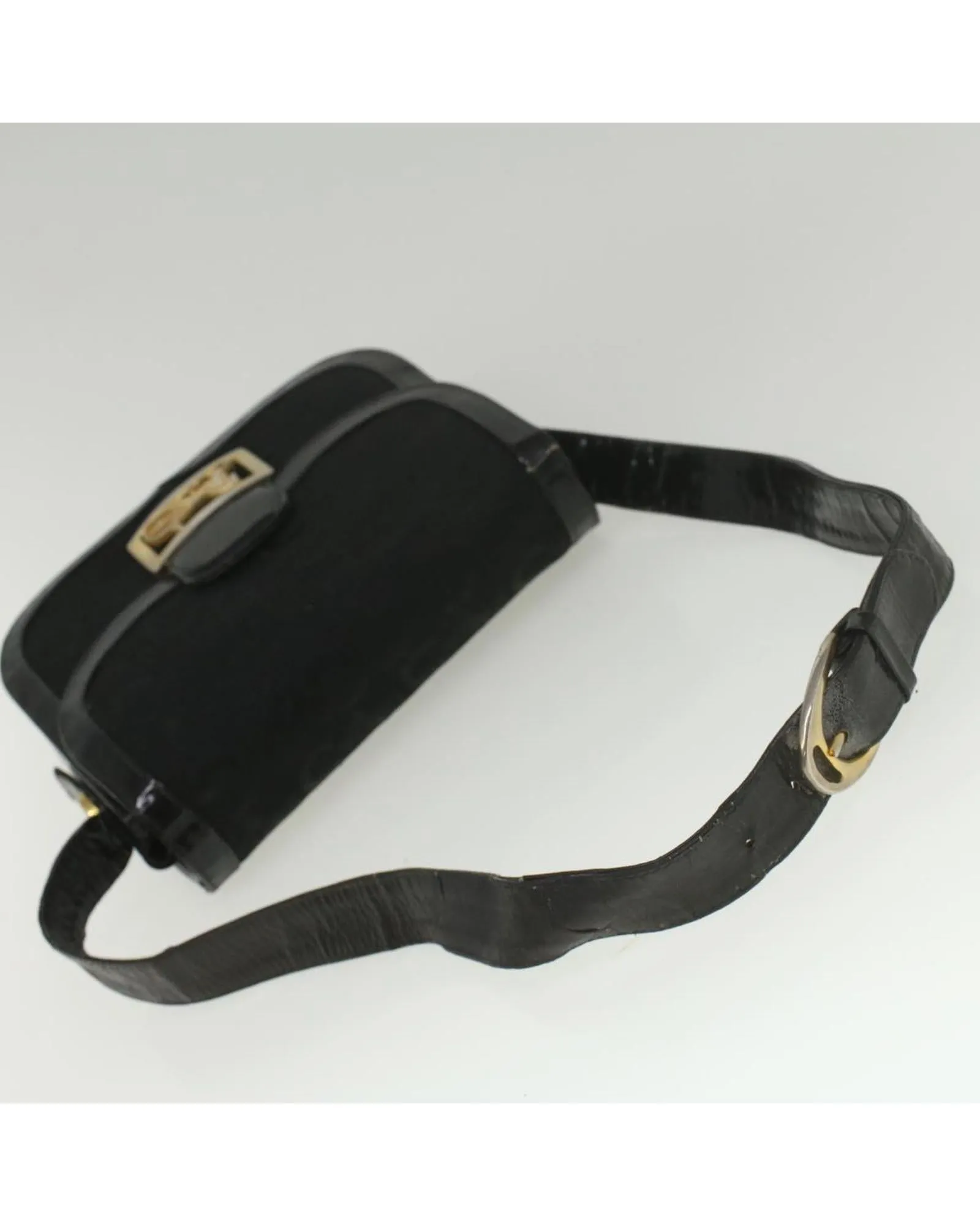 Canvas Horse Carriage Shoulder Bag - Black