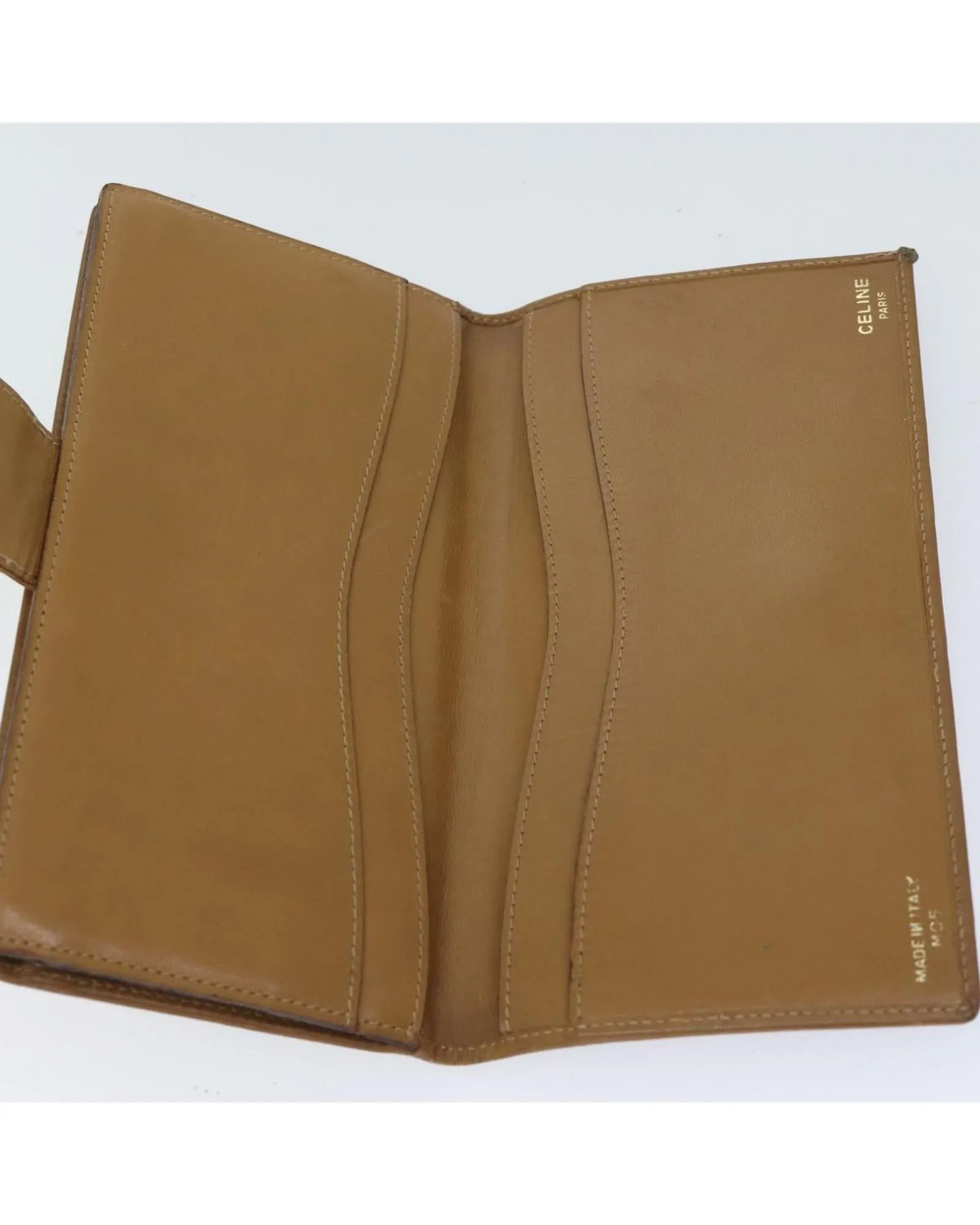 Canvas Leather Brown Long Wallet - Celine 72095