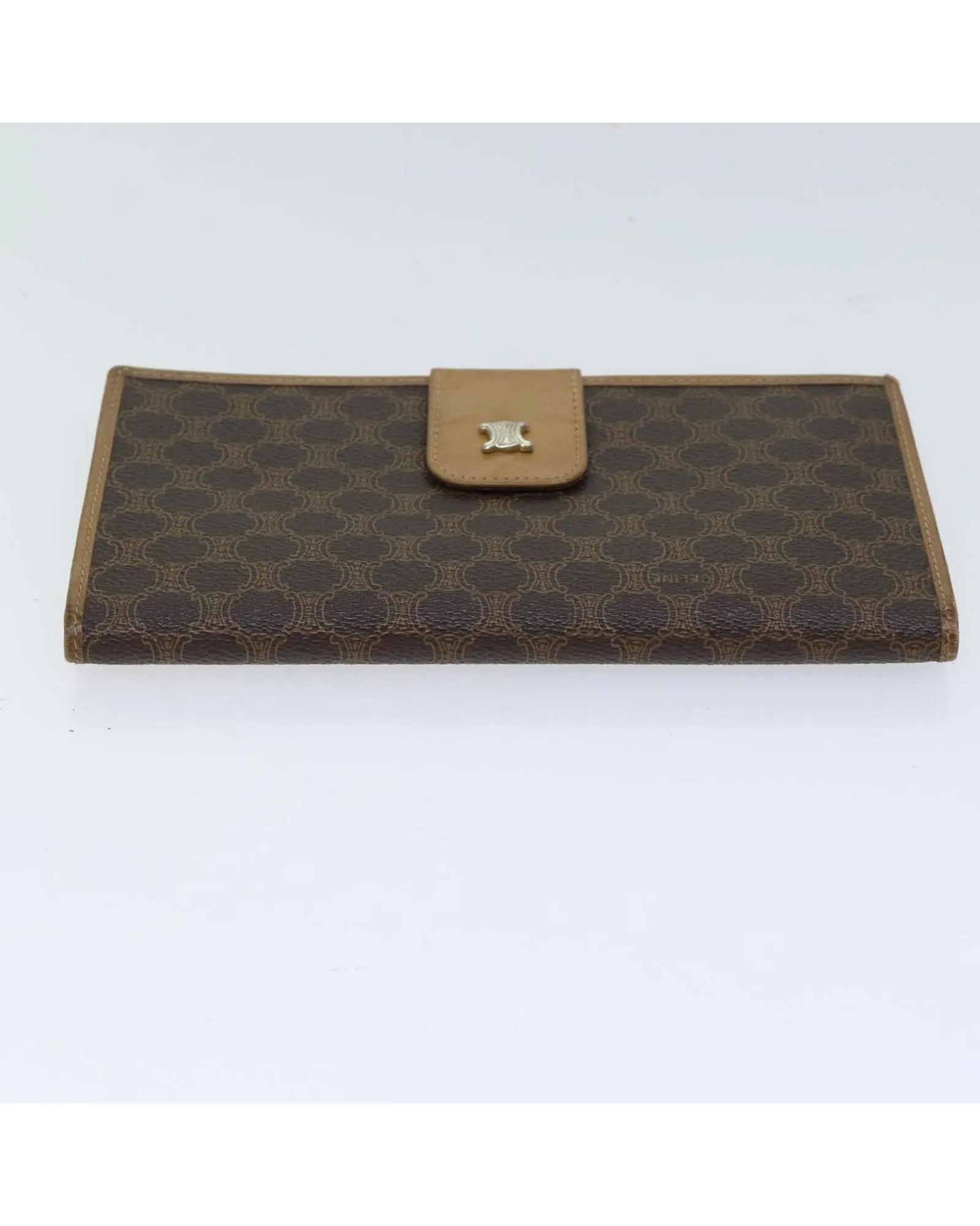 Canvas Leather Brown Long Wallet - Celine 72095