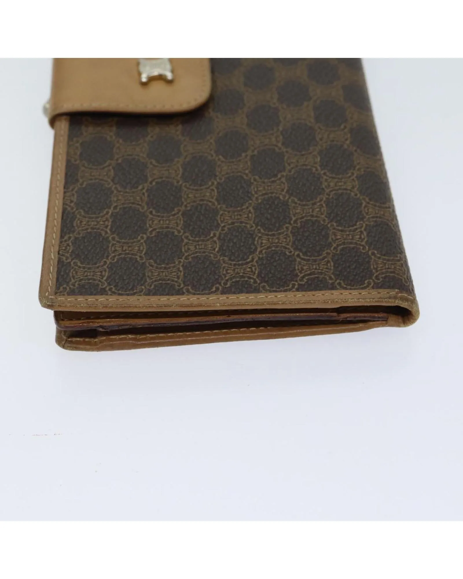 Canvas Leather Brown Long Wallet - Celine 72095