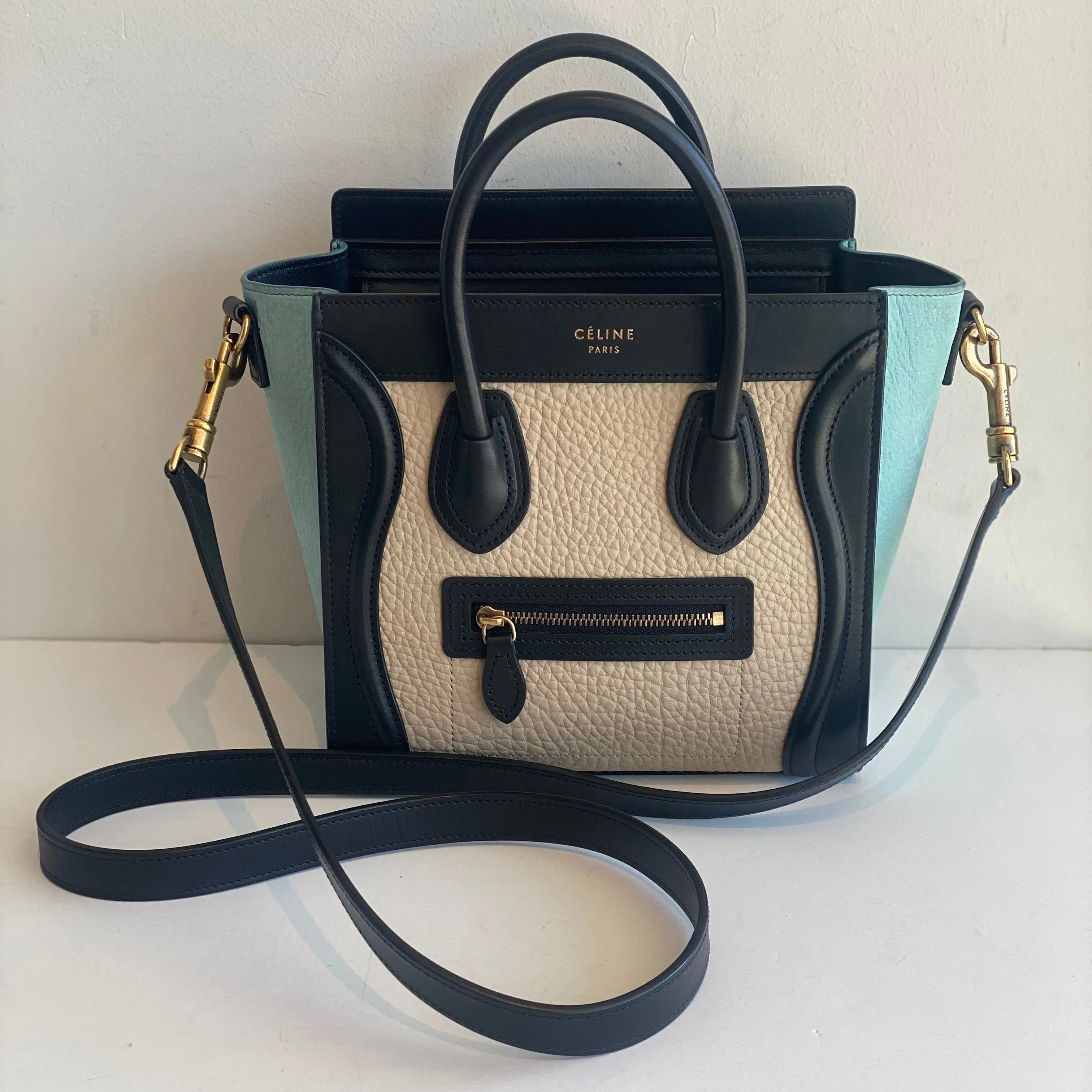 Celine Tricolor Nano Luggage Tote