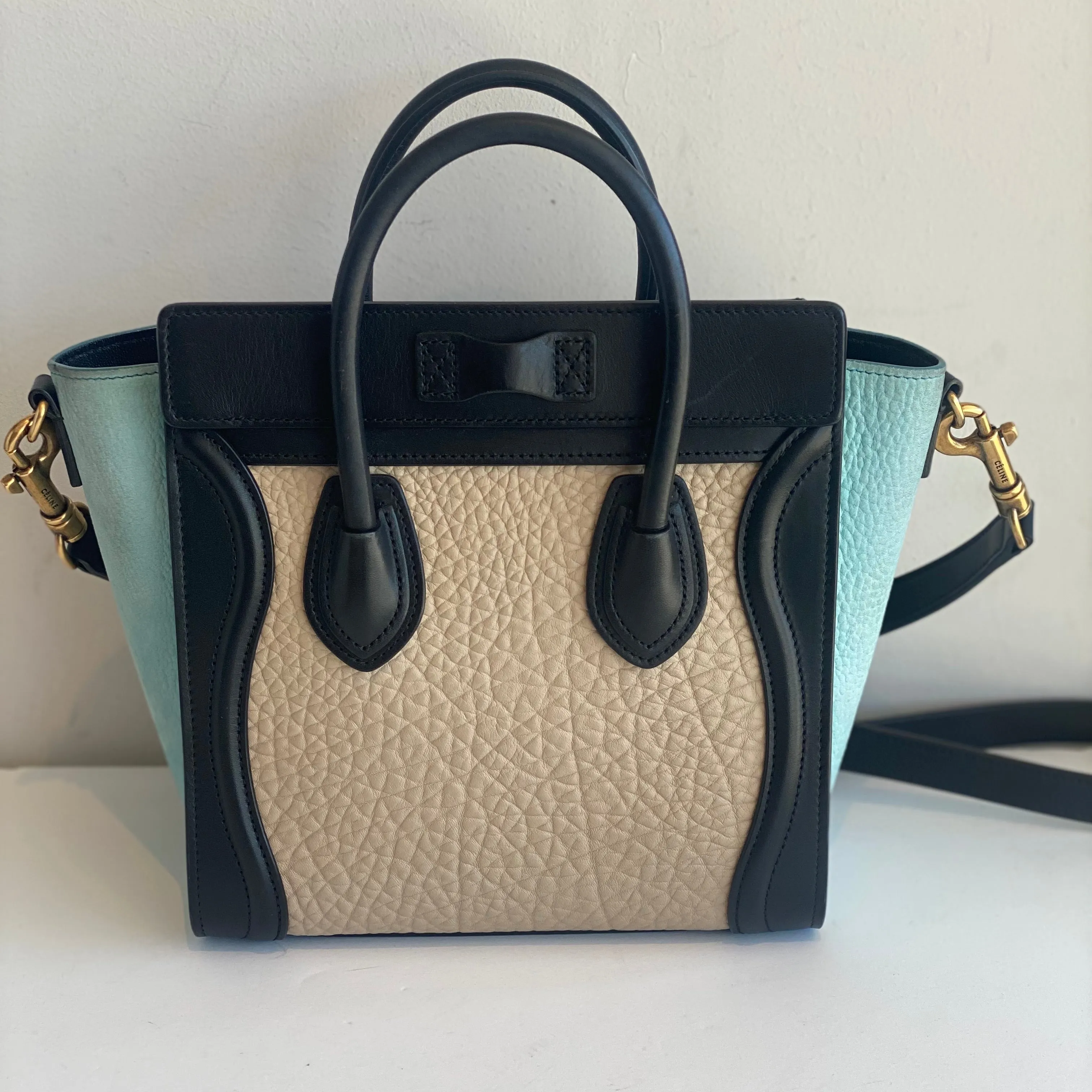 Celine Tricolor Nano Luggage Tote