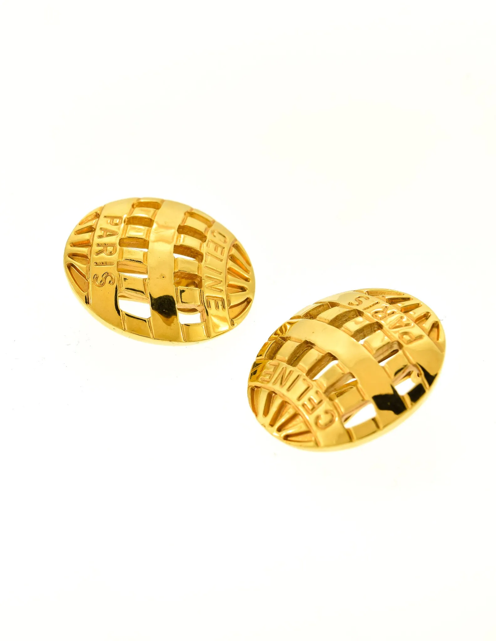 Celine Vintage Gold Hot Air Balloon Earrings