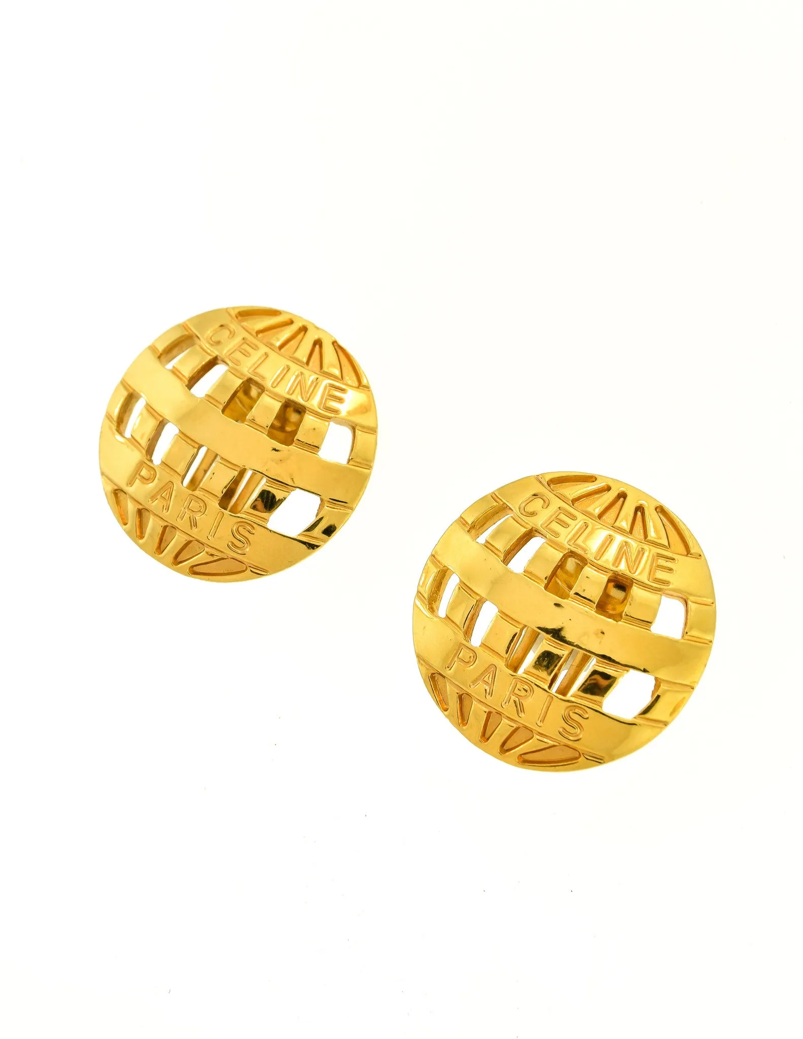 Celine Vintage Gold Hot Air Balloon Earrings