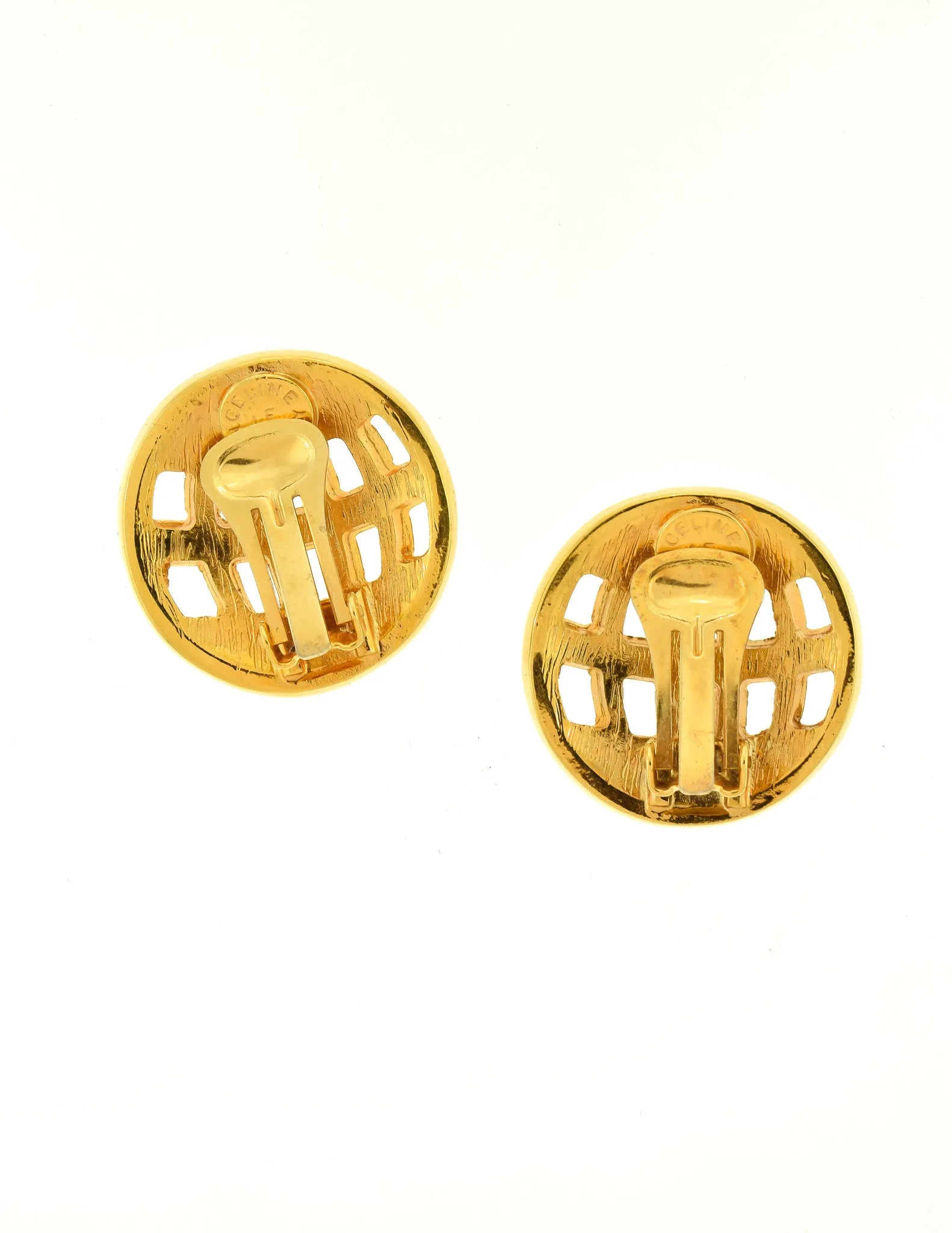 Celine Vintage Gold Hot Air Balloon Earrings