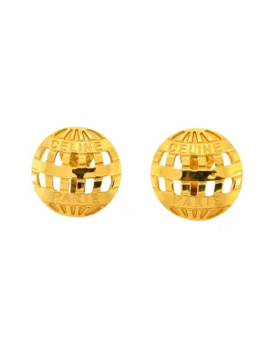 Celine Vintage Gold Hot Air Balloon Earrings