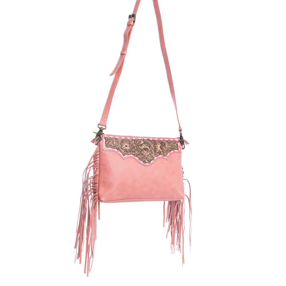 Chaparral Ridge Hand-Tooled Bag In Pink