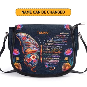 Child Of God Personalized Leather Saddle Bag - Christian Women's Handbags