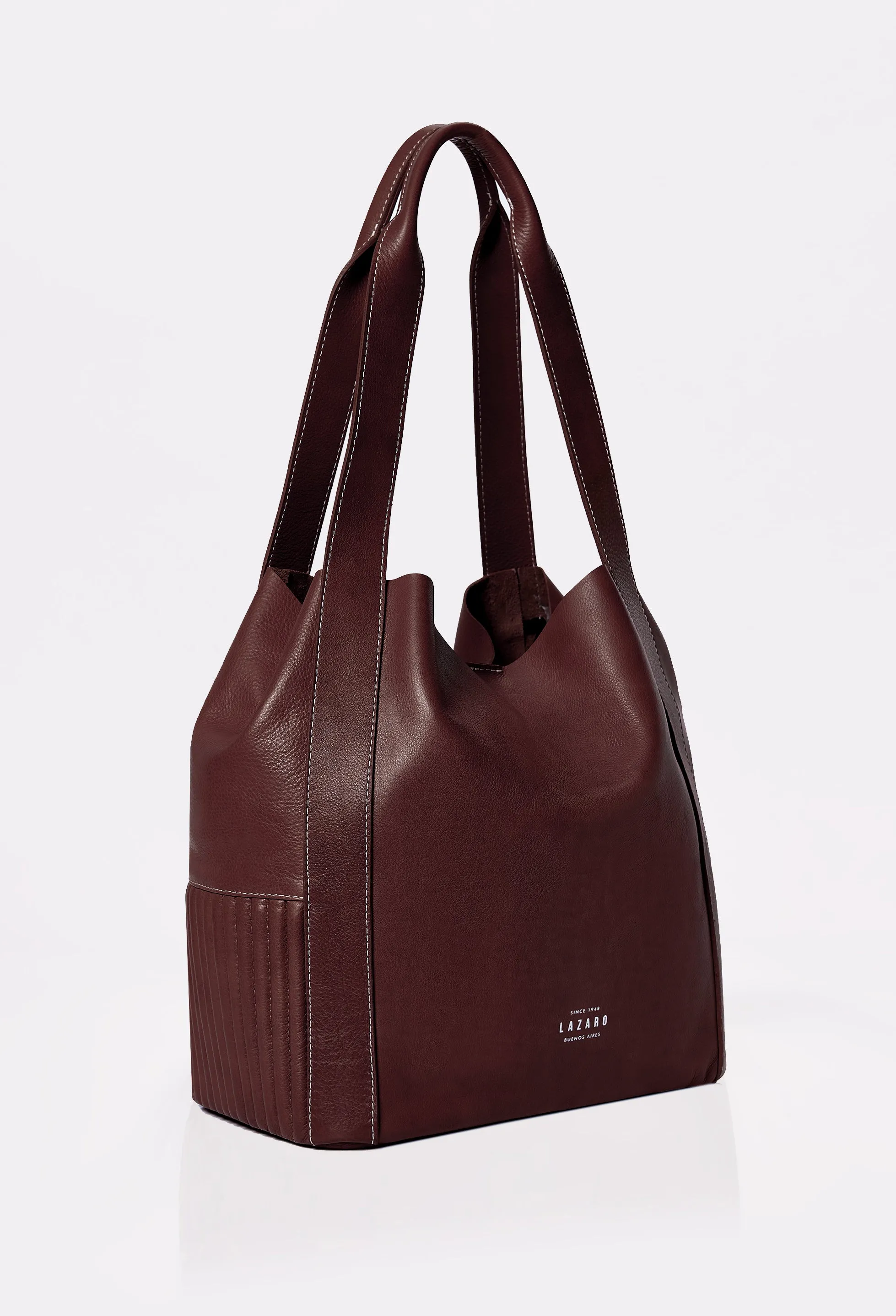 Coffee Leather Bucket Bag 'Ushuaia'