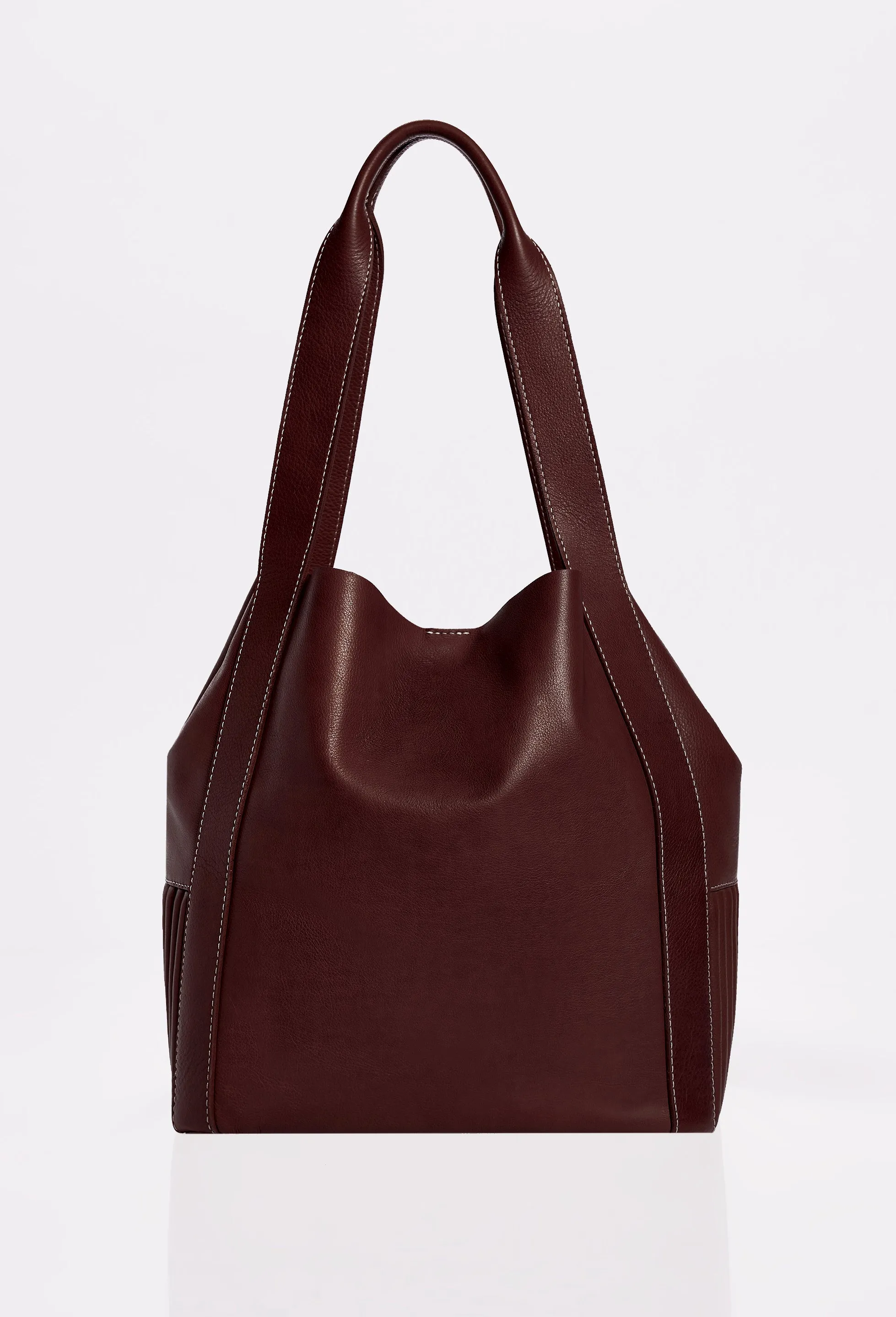 Coffee Leather Bucket Bag 'Ushuaia'