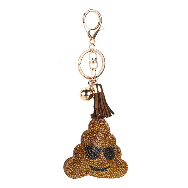 Cute Shit Emoticon Key Holder