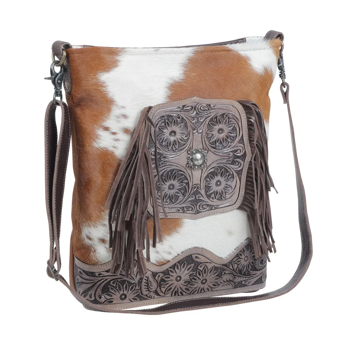 Earthen splashes Hand-Tooled Bag