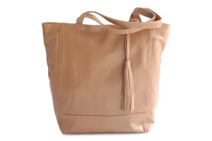 EMMA LEATHER HANDBAG IN NUDE